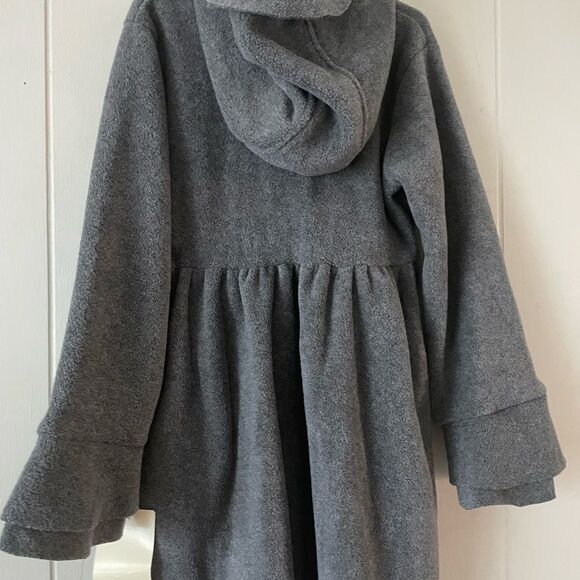 NWT Beautiful American Widgeon Gray Long Fleece Coat With Flowers Size 7 - Picture 5 of 10